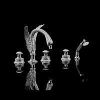 Devon&Devon Excelsior Swan Смеситель для установки на борт ванны с 5 отверстиями, переключателем и душем. Цвет: хром.