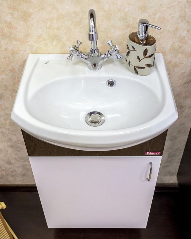 Тумба для раковины Sanflor Мокко 45 L Н0000000581 Венге Белая Тумба для раковины Sanflor Мокко 45 L Н0000000581 Венге Белая