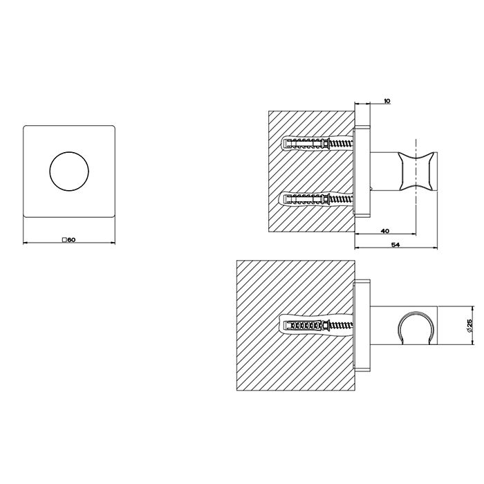 Gessi Emporio Emporio shower Держатель неподвижный для душевой лейки, цвет: Chrome