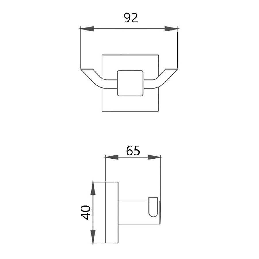 Крючок для ванной комнаты двойной Maretti Umbria Black UMB53299, черный, артикул UMB53299