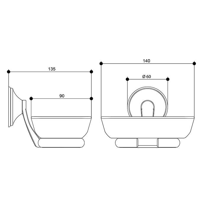 Bongio Fleur Мыльница подвесная, 140х135 мм, цвет хром