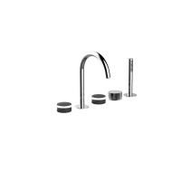 Fantini Nice Смеситель на борт ванны, 5 отв., излив 183мм, с ручн.душем, цвет: хром