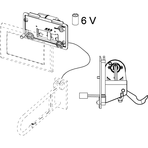 TECEplanus, механизм дистанц. смыва, провод., 12В