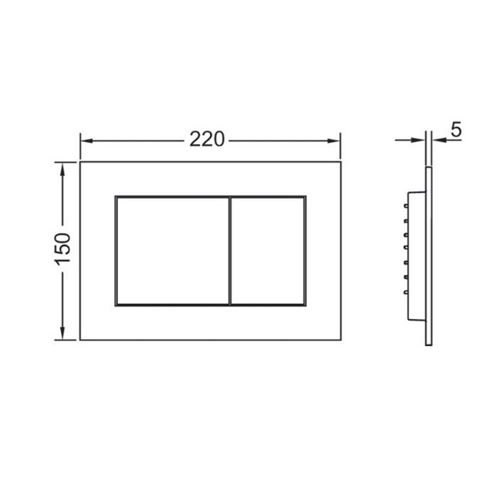 TECEnow. Панель смыва, пластик, латунь металлик