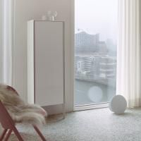 Duravit XViu Шкаф подвесной 1770x500x360мм с 3 стеклянными полками, 1 дверь, (петли слева), цвет: champagne matt/white high gloss