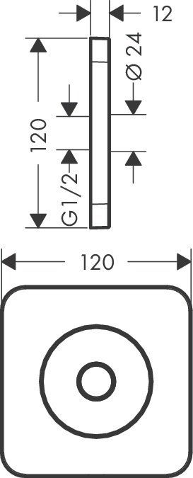 AX ShowerSelect Настенная панель 120x120мм., цвет: хром AX ShowerSelect Настенная панель 120x120мм., цвет: хром