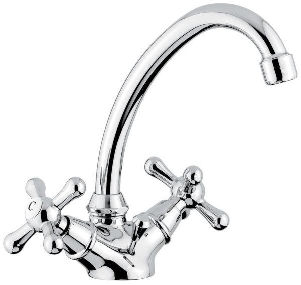 Высокий смеситель Stella с донным клапаном для раковины, цвет хром