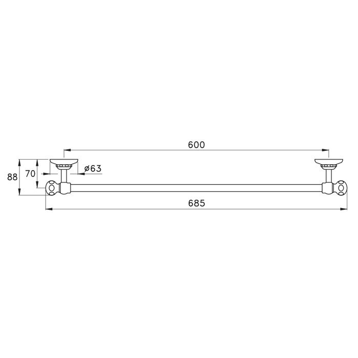 Stella Italica Полотенцедержатель настенный 60 см 602/60 цвет: хром Stella Italica Полотенцедержатель настенный 60 см 602/60 цвет: хром