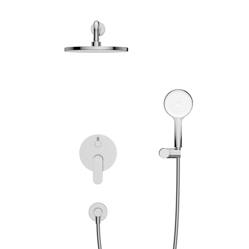 STYLUS-DSET-BORO Душевой комплект встраиваемый (смеситель встраиваемый, верхний душ, ручной душ со шлангом, штуцер с держателем), брашированное золото, артикул STYLUS-DSET-BORO