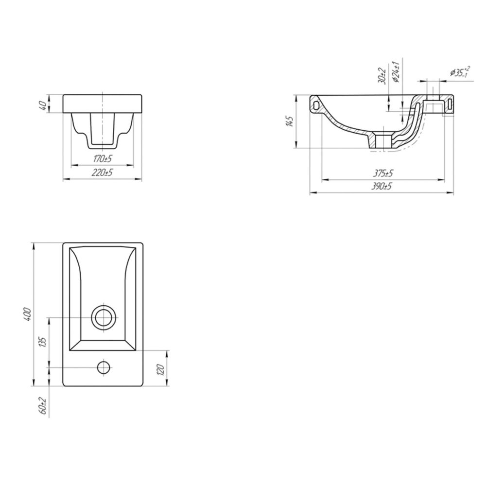 Раковина VIGO COMO 40 Cersanit белая (Ц0000008857), артикул Ц0000008857