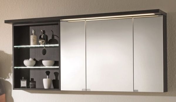 Puris Swing, зеркальный шкаф 1400 мм левый, цвет дуб трюфель