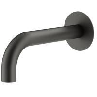 Plumberia Selection IXO Излив из стены d.24, длина 210 мм, подкл. 1/2' с латунной накладкой d.70, графит