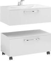 Тумба под раковину De Aqua Квадро-2 90 белый (подкатная 1 ящик)