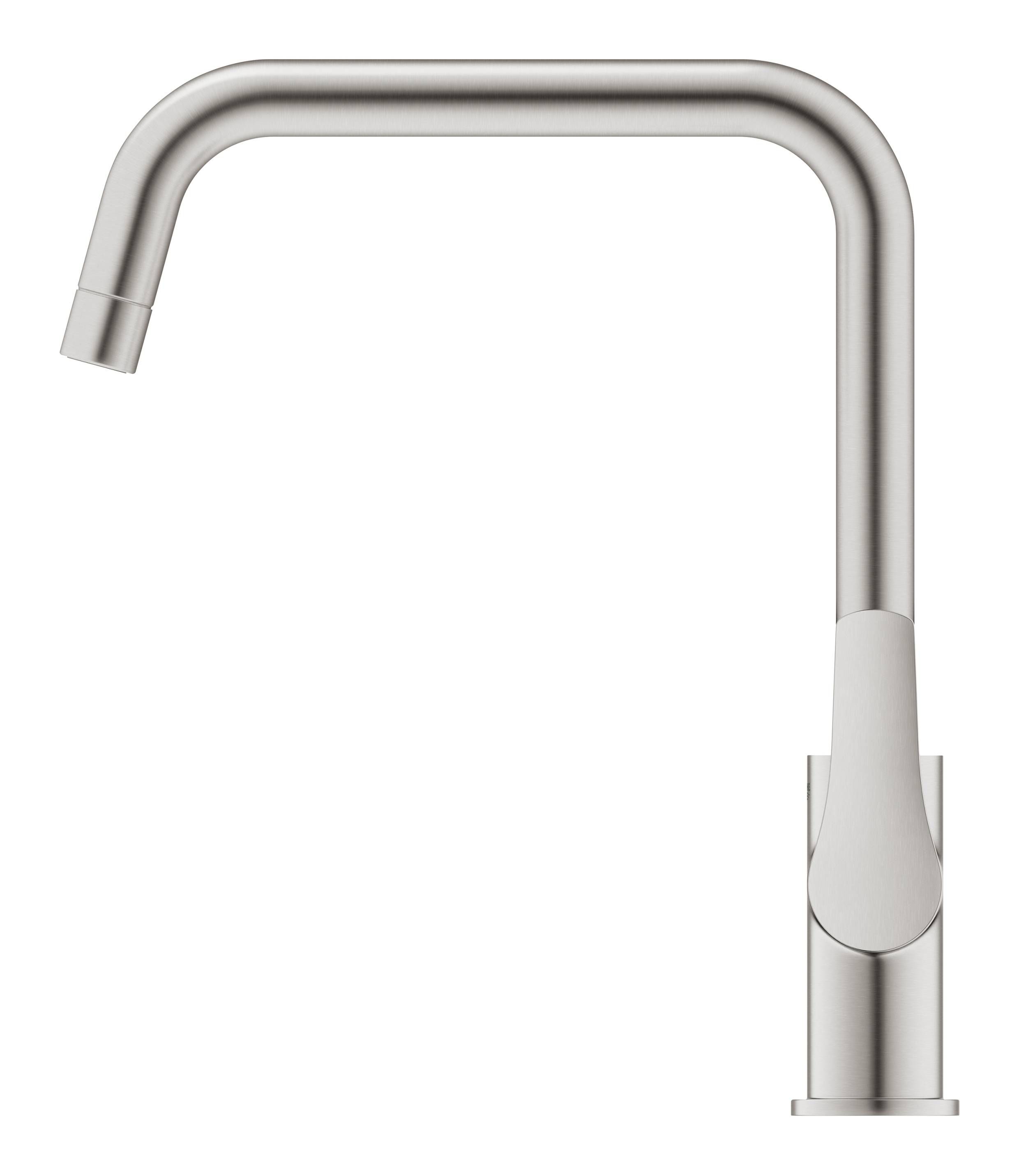 Смеситель для кухни GROHE Eurosmart 2021, U-образный высокий излив, суперсталь (30567DC0) Смеситель для кухни GROHE Eurosmart 2021, U-образный высокий излив, суперсталь (30567DC0)