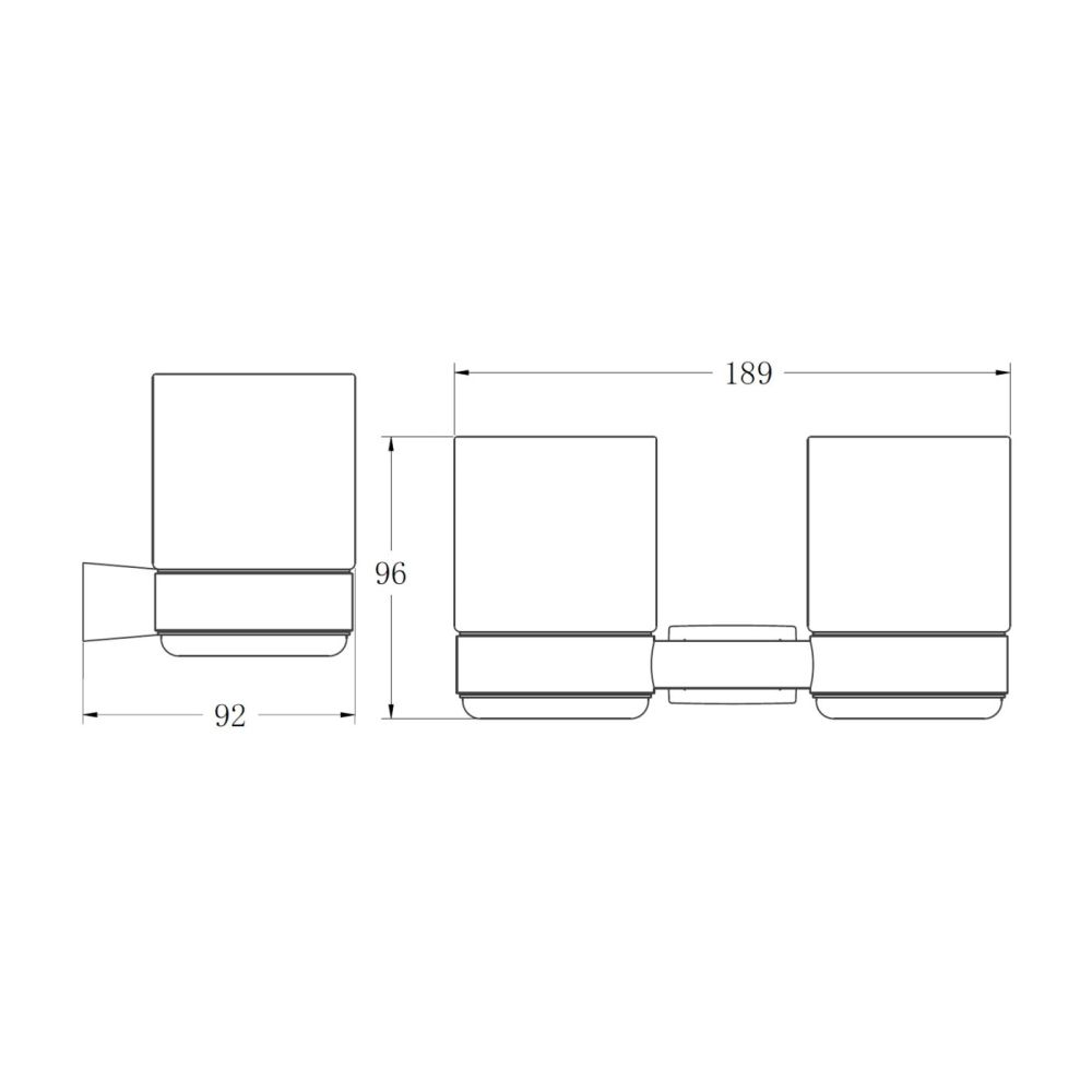 Стакан для ванной комнаты двойной BELZ B91408, черный