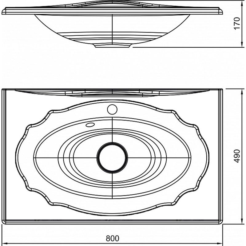 Раковина Florentina Гармония 80 см 10.030.00800.001, артикул 10.030.00800.001