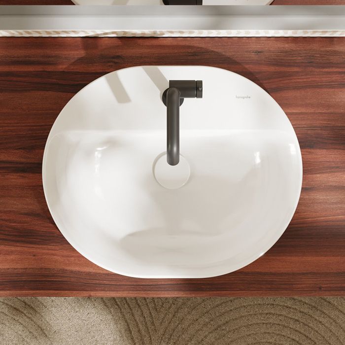 Раковина, Hansgrohe, Xuniva U, ширина, мм-550, глубина, мм-450, высота, мм-175, тип установки-встраиваемый, отверстия для смесителя-1, с переливом, материал-керамика, цвет-белый Раковина, Hansgrohe, Xuniva U, ширина, мм-550, глубина, мм-450, высота, мм-175, тип установки-встраиваемый, отверстия для смесителя-1, с переливом, материал-керамика, цвет-белый
