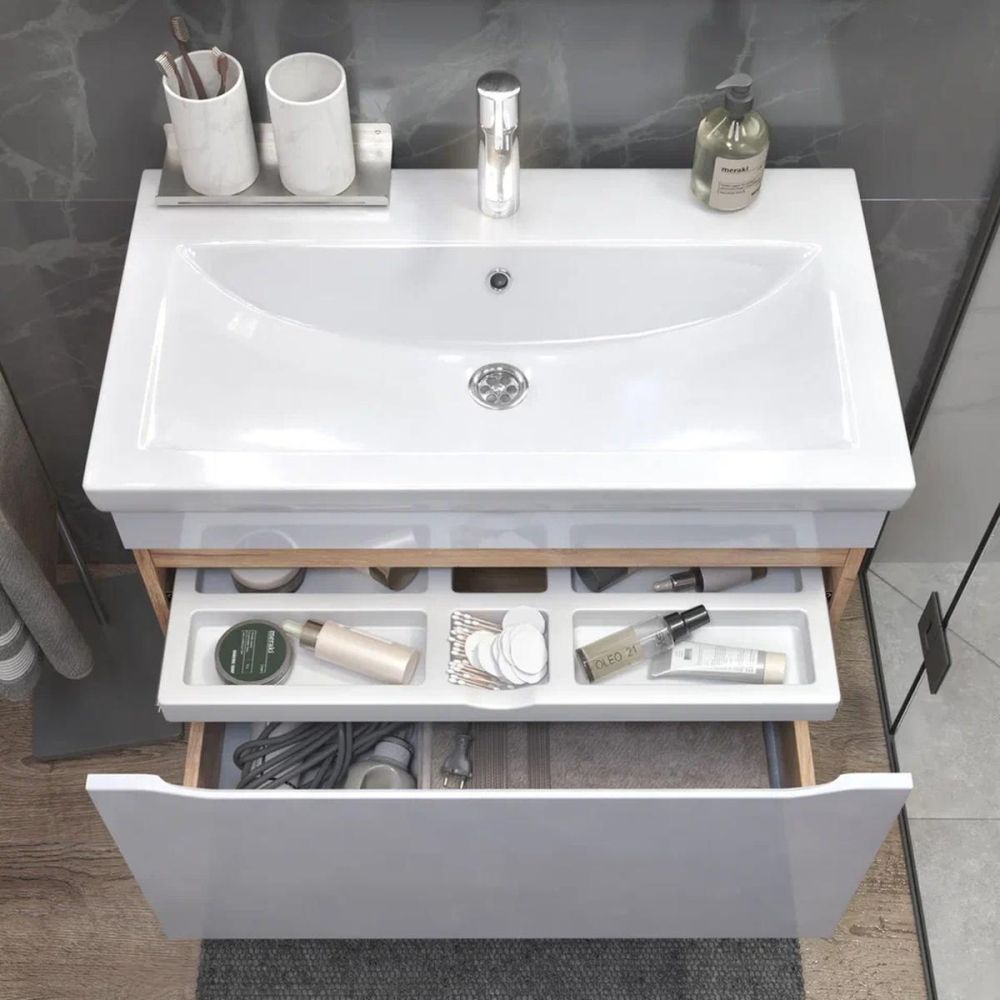 Тумба под раковину подвесная VIGO Grani 166 дуб золотой, 80 см, артикул 166 дуб золотой