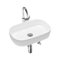 Комплект 4 в 1 Lavinia Boho Bathroom Sink Slim 21510192, накладная фарфоровая раковина 54 см, смеситель с донным клапаном, латунный сифон, угловые вентили 2 шт.