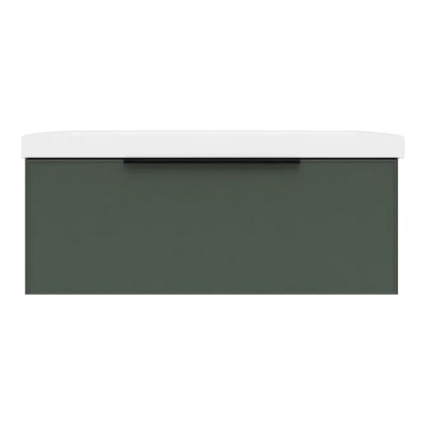 Тумба под раковину подвесная La Fenice SIMPLA FNC-01-SIM-G-100, серо-зелёная