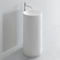 NOORTH milldue edition TUBE Раковина d44xh87 напольная из Ceramilux ,слив в стену, без отв. для смес, без перелива, цвет: белый матовый