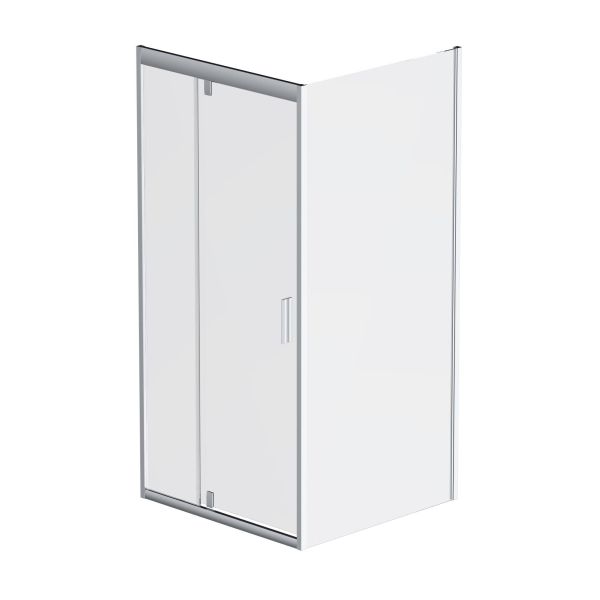 W90G-404-090MT Душевое ограждение Gem Sqare Pivot 90x90 стекло прозрачное, профиль матовый хром, без