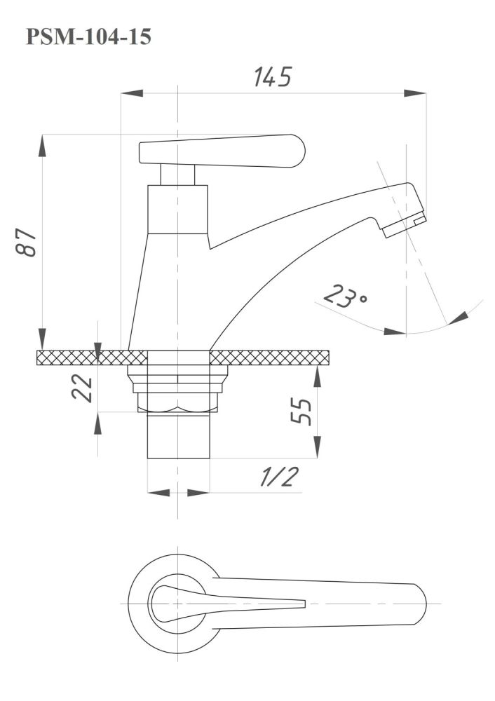 Кран для холодной воды ПРОФСАН КОМПЛЕКТАЦИЯ (PSM-104-15), артикул PSM-104-15