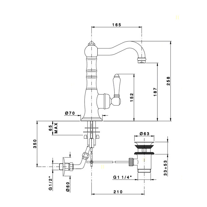 Nicolazzi Ceramica Nera Смеситель для раковины однорычажный, с донным клапаном, !открыть воду -рычаг влево! ручки черная керамика, цвет: хром