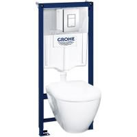 Набор инсталляция GROHE Solido с подвесным унитазом Serel и панелью смыва Skate Cosmopolitan, хром (39186000) Набор инсталляция GROHE Solido с подвесным унитазом Serel и панелью смыва Skate Cosmopolitan, хром (39186000)