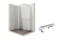 Душевой уголок Ambassador Kingston 14011101-ST11, прямоугольный, линейный трап, 120х80