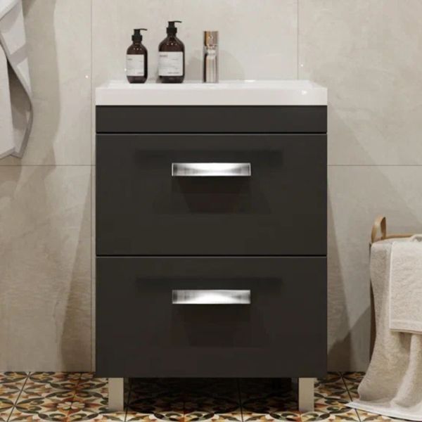 Тумба под раковину напольная Velvex Orlando tn.ORL.CLA.60.2Y графит, 60 см