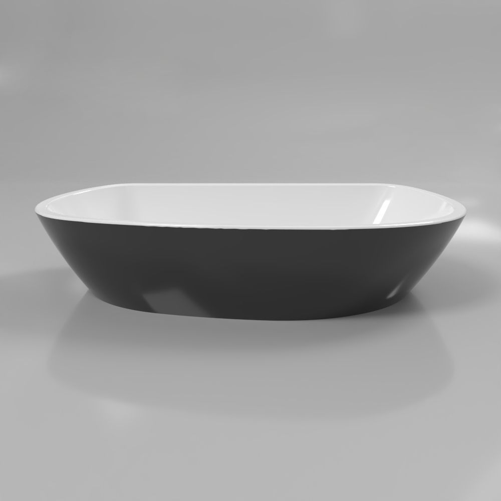 Умывальник WHITECROSS Ametrine 60x37 (черный/белый глянец) иск. камень Умывальник WHITECROSS Ametrine 60x37 (черный/белый глянец) иск. камень