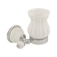 OLIVIA Стакан настенный, керамика белая, хром