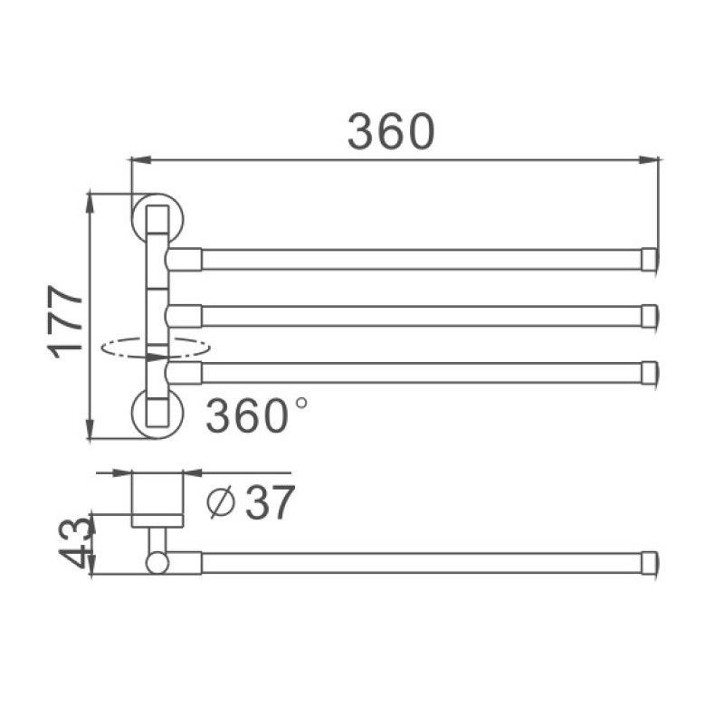 Полотенцедержатель Haiba HB113, хром