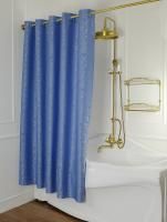 MIGLIORE Шторка L180xH200 см. для душа/ванны, текстиль, узор БАРОККО, цвет голубой