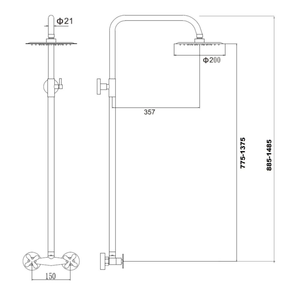 Душевая система Fmark FS8505, сатин