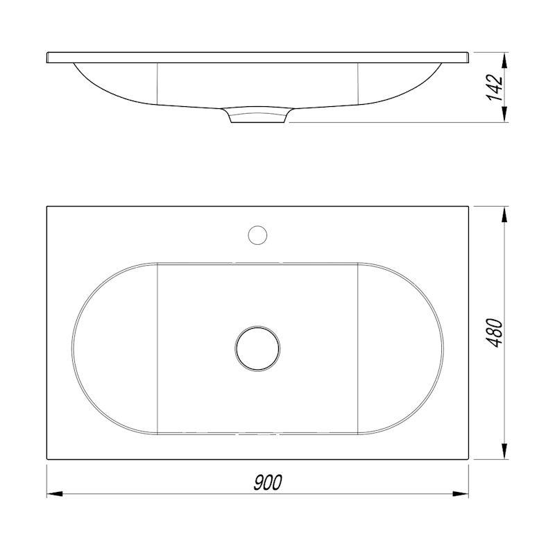 Раковина Florentina Гавана 90 см 10.260.00900.201, жасмин, артикул 10.260.00900.201