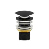 Донный клапан для раковины с переливом 1 1/4 WONZON & WOGHAND, Черный матовый (WW-88SS01-MB)