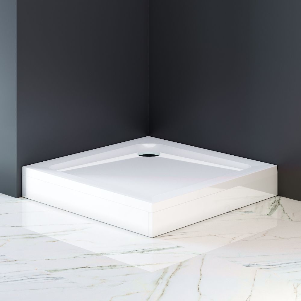 W90T-403-090W Gem, душевой поддон квадратный, 90х90 с сифоном, белый W90T-403-090W Gem, душевой поддон квадратный, 90х90 с сифоном, белый