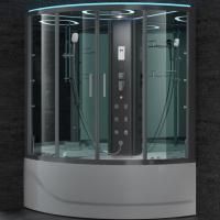 Душевой бокс SSWW BU610 L 140x140 с баней профиль Голубой сапфир матовый задняя стенка зеркальная