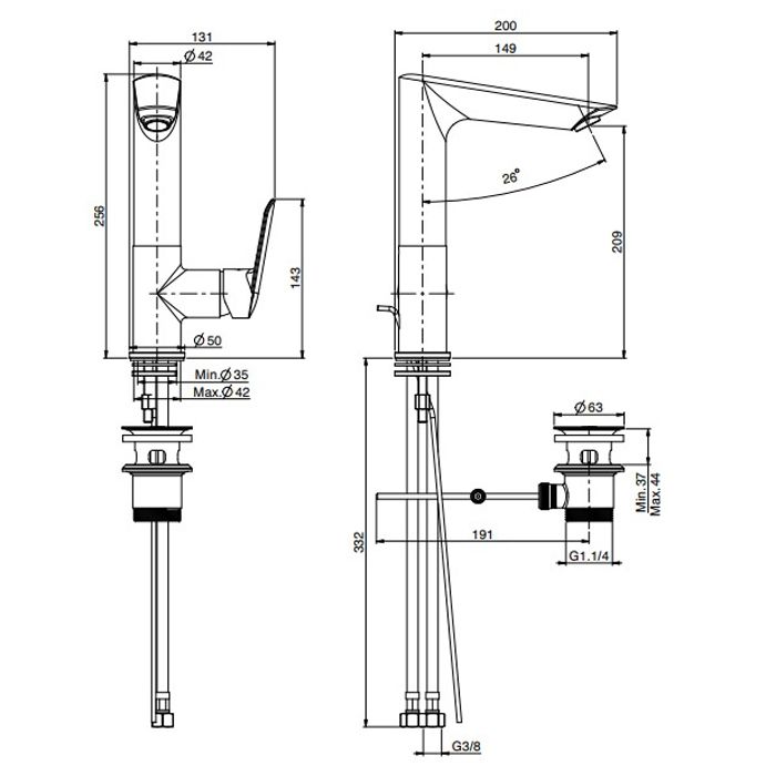 FIMA|Carlo Frattini Spot Смеситель для раковины, вращающийся излив, с донным клапаном, цвет хром