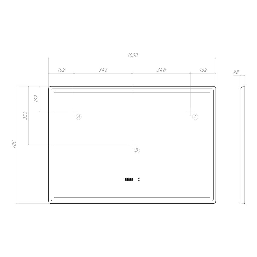 Зеркало VIGO Geometry Luxe 1000  (211), артикул 211