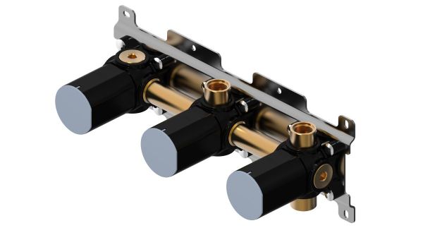 Oioli, внутренняя часть с боксом к встраиваемому в стену смесителю для ванны на 2 потребителя с набором для душа