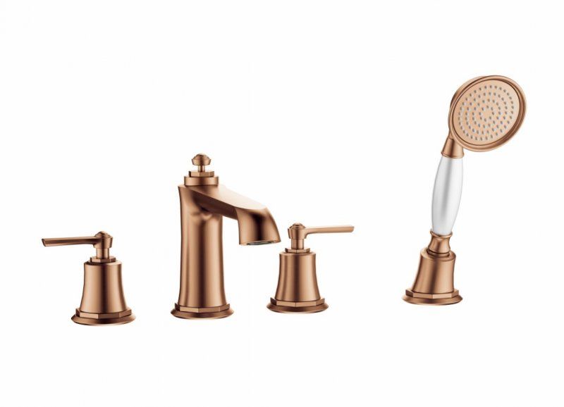 Смеситель на борт ванны с ручным выдвижным душем CEZARES LIBERTY-F-BVD4-01 арт. LIBERTY-BVD4-BR, артикул LIBERTY-BVD4-BR