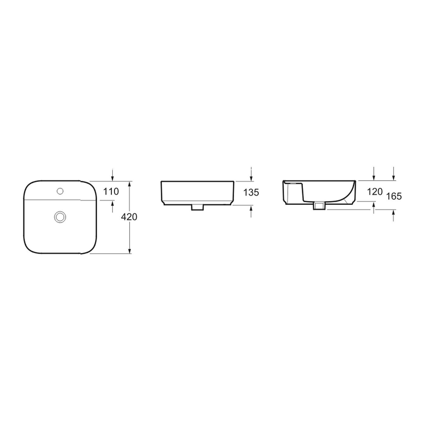 Раковина накладная для ванной комнаты Lavinia Boho Bathroom Sink Slim 33311007, умывальник из фарфора, ширина 42 см