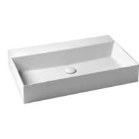 AZZURRA ELEGANCE Squared раковина подвесная/накладная 81х46см без отв. под смеситель , цвет белый