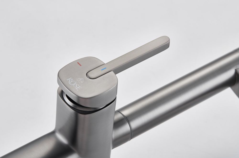 Смеситель для кухни с подключением фильтра для воды Rose R358T, оружейная сталь, артикул R358T