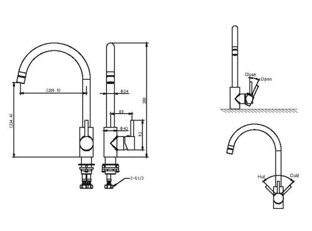 Смеситель для кухни Bravat Slim F7332366CP-RUS, хром