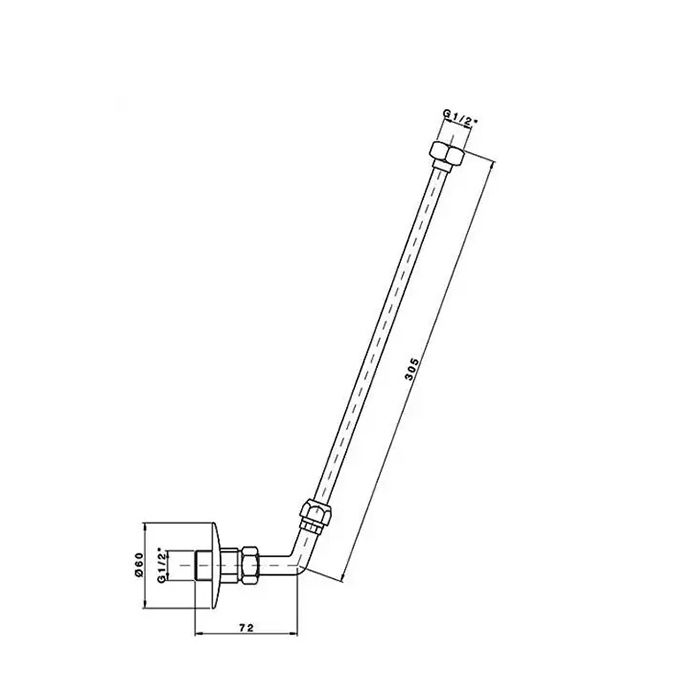 Nicolazzi Articoli vari Гладкое крепление с коленом и розеткой 1/2”, цвет Bronze Plated (ПАРА)