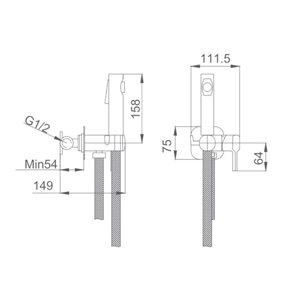 Гигиенический душ со смесителем Haiba HB5518-5, брашированное золото